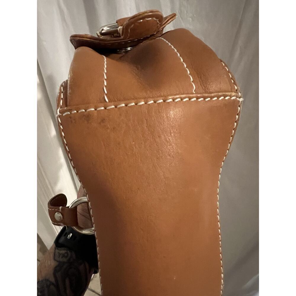 Lilo Collections Brown Leather Equestrian Tote Bag 12 X 7 X 3.5 - Picture 15 of 15